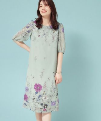 SUNAUNA (Women)/スーナウーナ【 & yours project/SS~L】パネル柄ワンピース(2002544410) グリーン121 ワンピース・ドレス【三越伊勢丹/公式】