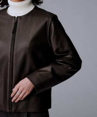 着丈短め／柔らかな質感】ラムレザージャケット