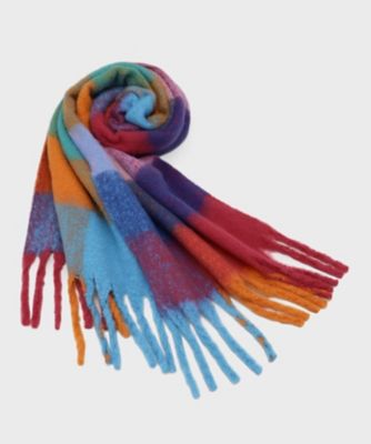 OPAQUE.CLIP (Women)/オペークドットクリップ マルチカラーチェックボリュームストール(2002544597) ピンク272 スカーフ・ショール【三越伊勢丹/公式】