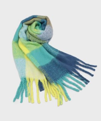 OPAQUE.CLIP (Women)/オペークドットクリップ マルチカラーチェックボリュームストール(2002544597) グリーン822 スカーフ・ショール【三越伊勢丹/公式】