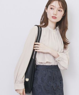 index (Women)/インデックス サテンバンドカラーブラウス【洗濯機OK/イージーアイロン】(2002544598) ベージュ050 トップス【三越伊勢丹/公式】