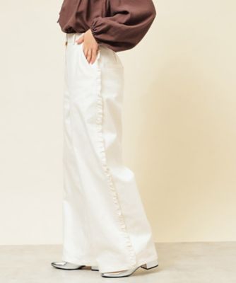 ＜SUNAUNA (Women)＞【ＣＯＬＬＥＣＴＩＯＮ　ＬＩＮＥ】フリルデニム（２００２５４４６１９）