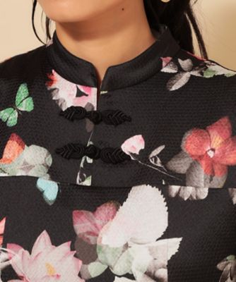 COLLECTION LINE】チャイナ花柄ワンピース