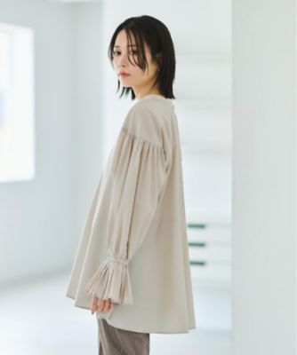 プリーツキャンディスリーブブラウス【洗濯機洗い可