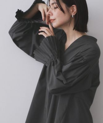 【SALE】OPAQUE.CLIP (Women)/オペークドットクリップ プリーツキャンディスリーブブラウス(2002544713) グレー014 トップス【三越伊勢丹/公式】