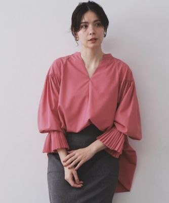 【SALE】OPAQUE.CLIP (Women)/オペークドットクリップ プリーツキャンディスリーブブラウス(2002544713) ピンク072 トップス【三越伊勢丹/公式】