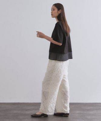 裾シアードッキングボクシーTシャツ【洗濯機洗い可