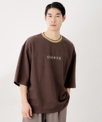 ＜THE SHOP TK (Men)＞配色刺繍６分袖Ｔシャツ　【ビッグシルエット／洗濯機ＯＫ】（２００２５４４８０３）