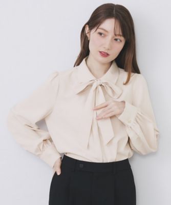 index (Women)/インデックス 2枚衿ボウタイブラウス【洗濯機OK/防シワ/イージーアイロン】(2002544813) シロ004 トップス【三越伊勢丹/公式】