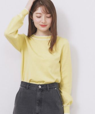 サイドリボンバイカラーニット【洗濯機OK】（2002544857