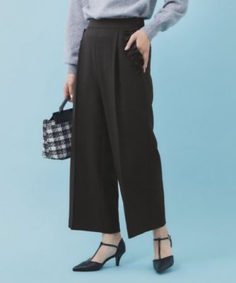 ＜index (Women)＞フリルポケットストレートパンツ【洗濯機可・防シワ】（２００２５４５１２３）