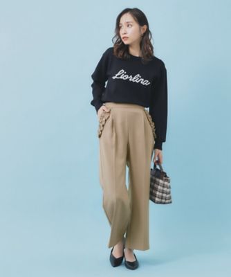 フリルポケットストレートパンツ【洗濯機OK／防シワ