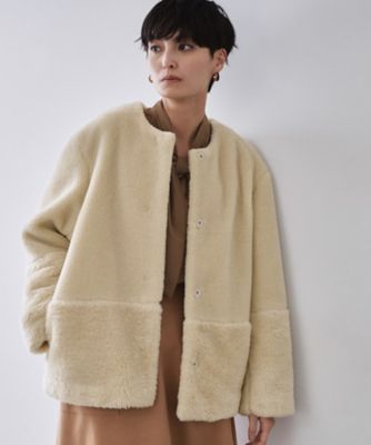 OPAQUE.CLIP (Women)/オペークドットクリップ フェイクボア切替ショートコート(2002545125) シロ004 アウター【三越伊勢丹/公式】