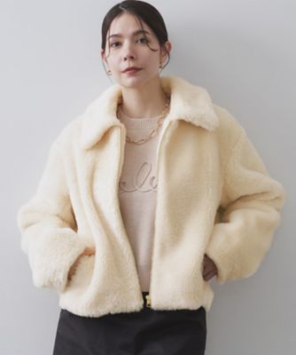 OPAQUE.CLIP (Women)/オペークドットクリップ ステンカラーボアブルゾン(2002545127) シロ004 コート・ジャケット【三越伊勢丹/公式】