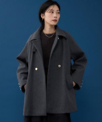 クラシカルな装い ウールライクスタンドカラーコート