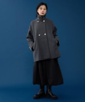 クラシカルな装い ウールライクスタンドカラーコート
