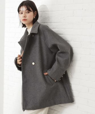 クラシカルな装い ウールライクスタンドカラーコート