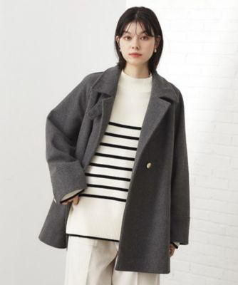 クラシカルな装い ウールライクスタンドカラーコート