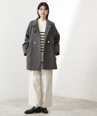 クラシカルな装い ウールライクスタンドカラーコート