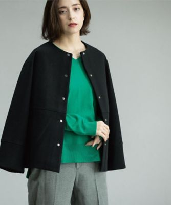 OPAQUE.CLIP (Women)/オペークドットクリップ ウールライクメルトンノーカラーコート(2002545136) クロ019 コート・ジャケット【三越伊勢丹/公式】