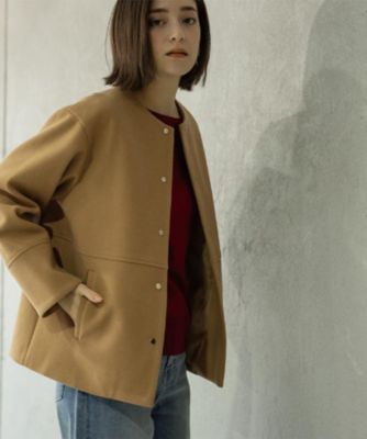 OPAQUE.CLIP (Women)/オペークドットクリップ ウールライクメルトンノーカラーコート(2002545136) チャ041 コート・ジャケット【三越伊勢丹/公式】