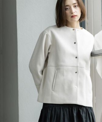 OPAQUE.CLIP (Women)/オペークドットクリップ ウールライクメルトンノーカラーコート(2002545136) ベージュ851 コート・ジャケット【三越伊勢丹/公式】