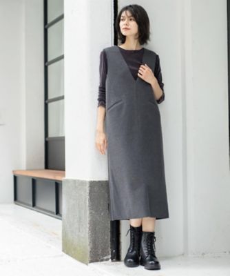 OPAQUE.CLIP (Women)/オペークドットクリップ ウールライクジャンパードレス(2002545141) グレー014 スカート【三越伊勢丹/公式】