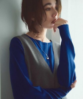 【新品】&エルシー　ジャンバードレス ウールライクジャンパードレス【洗濯機洗い可】（2002545141