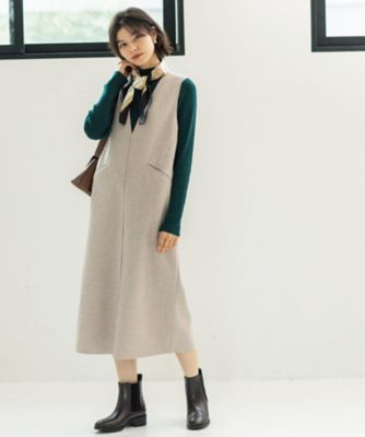 OPAQUE.CLIP (Women)/オペークドットクリップ ウールライクジャンパードレス(2002545141) ベージュ052 スカート【三越伊勢丹/公式】