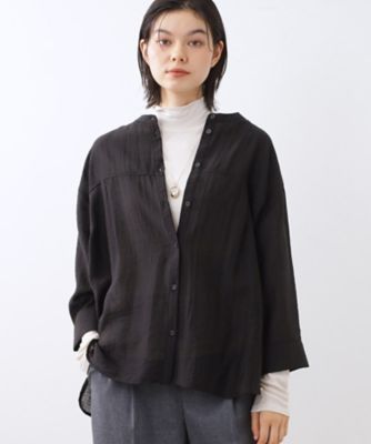 ＜Reflect (Women)＞【重ね着でも一枚着でも◎】バンドカラーオーバーサイズシャツブラウス（２００２５４５１５０）