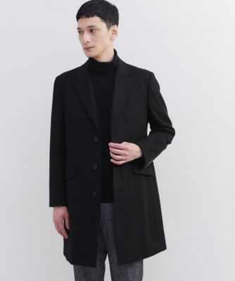 超希少　カシミヤ90%ネイビー ベルト付きメンズコート 超希少 カシミヤ90%ネイビー ベルト付きメンズコート