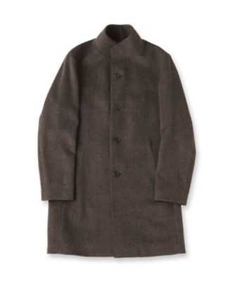 カシミヤブレンド ビーバー調ピンヘッドスタンドカラーコート