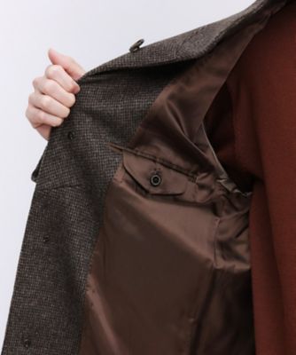 カシミヤブレンド ビーバー調ピンヘッドスタンドカラーコート