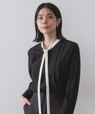 OPAQUE.CLIP (Women)/オペークドットクリップ バイカラーボウタイブラウス(2002545169) クロ519 トップス【三越伊勢丹/公式】