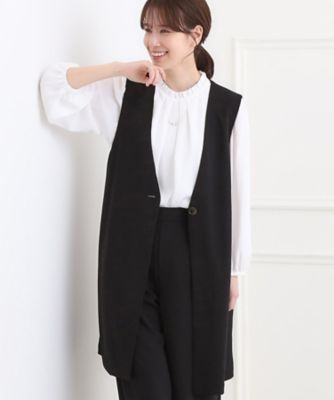 ＜SHOO LA RUE (Women)＞【洗濯機可／イージーケア／ストレッチ】きちんと楽に。カットジョーゼットロングジレ（２００２５４５１７９）