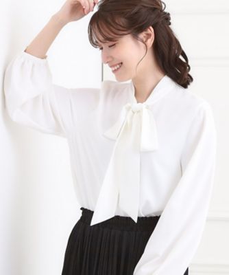 soorploom ブラウス　3y 洗える】すっきりバランスにこだわったボウブラウス