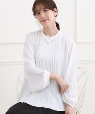 ＜SHOO LA RUE (Women)＞【洗濯機可】上品映えする　フロントプリーツブラウス（２００２５４５１８７）
