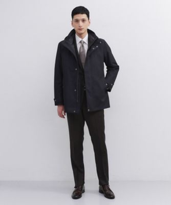 タグ付未使用❗️BALMAN シルク3way ダウンブルーフォックスL ブラック 美品】バルマン ダウン コートブルーフォックス Aライン 3way 黒 М