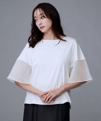 ＜UNTITLED (Women)＞【コットン１００／Ｔシャツ／フレア袖】シアースリーブ　プルオーバー（２００２５４５３４７）