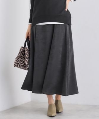 【送料無料】INDIVI L (Women/大きいサイズ)/インディヴィL【UVケア/セットアップ可能】スエード調サテンスカート(2002545348) グレー014 【三越伊勢丹/公式】
