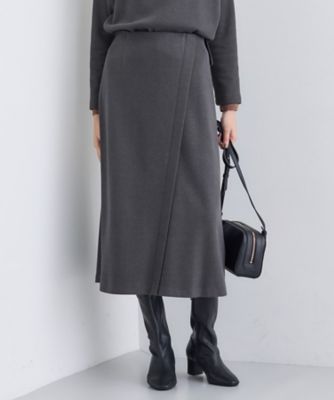 INDIVI (Women)/インディヴィ【SETUP可能/洗える/UVケア】ライトジャージ セミフレアスカート(2002545350) グレー013 ひざ丈スカート【三越伊勢丹/公式】