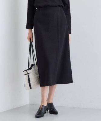 INDIVI (Women)/インディヴィ【SETUP可能/洗える/UVケア】ライトジャージ セミフレアスカート(2002545350) クロ019 ひざ丈スカート【三越伊勢丹/公式】