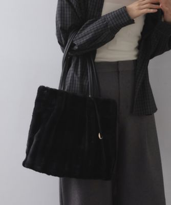 OPAQUE.CLIP (Women)/オペークドットクリップ【A4サイズ対応/マチ付き】ストライプフェイクファートートバッグ(2002545403) クロ019 旅行用かばん・バッグ【三越伊勢丹/公式】