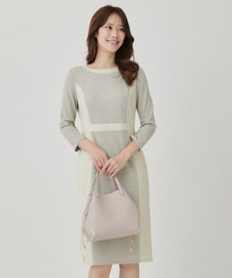 ワンピース yai 日本製／ラメ混】ジャージ素材タイトシルエットワンピース