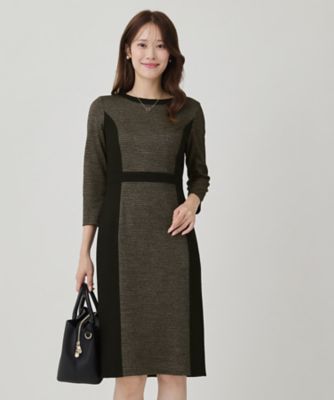 日本製／ラメ混】ジャージ素材タイトシルエットワンピース