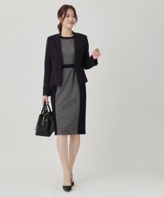 日本製／ラメ混】ジャージ素材タイトシルエットワンピース