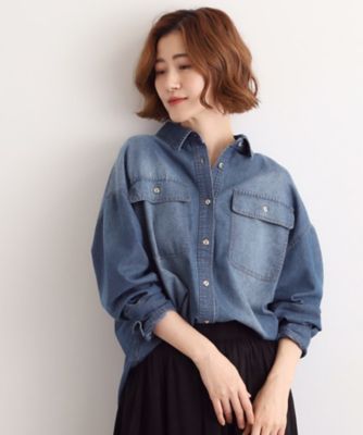 美品 ドゥーズィエムクラス 22SS シャンブレーシャツ デニム オーバーサイズ 美品 ドゥーズィエムクラス 22SS シャンブレーシャツ デニム