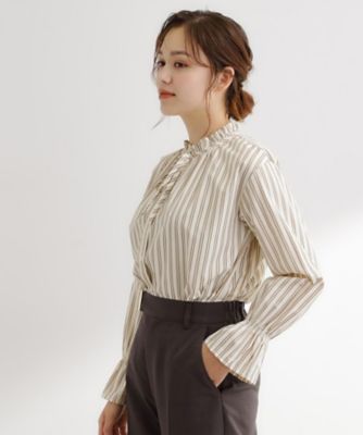 フリルカラーリボンブラウス（2002545566） | GROVE (Women