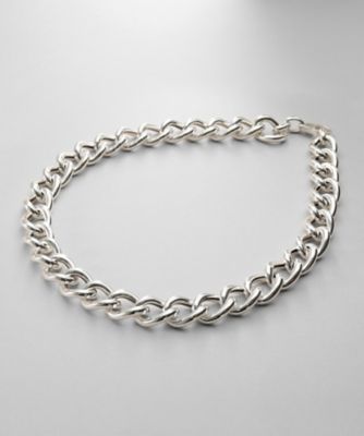 ＜COCOHNIK ONKITSCH (Women)＞シルバー　デザインチェーン　ホロウボリュームカーブネックレス（２００２５４５５８９）