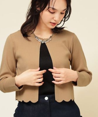 SUNAUNA (Women)/スーナウーナ【4色展開/定番】スカラップボレロ(2002545600) ベージュ052 トップス【三越伊勢丹/公式】